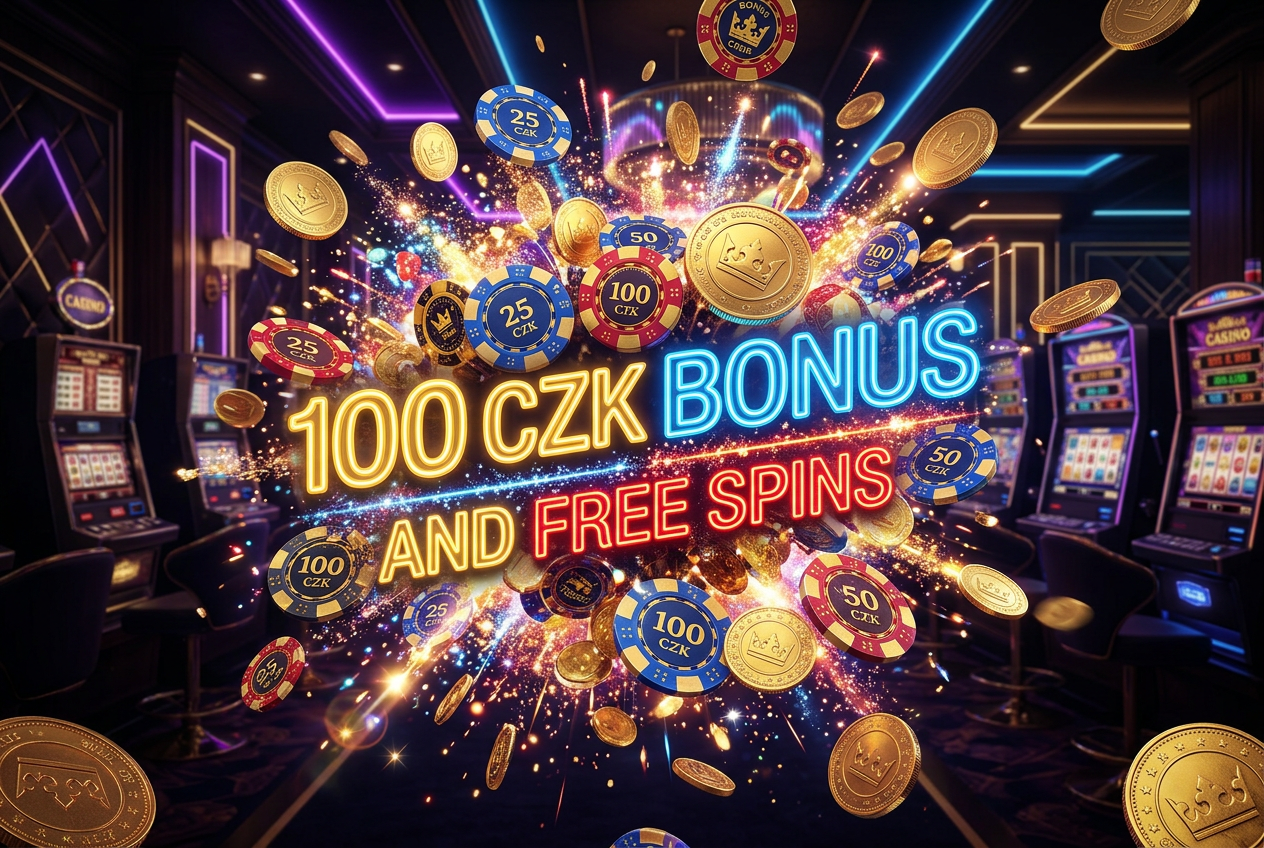 Grafika kasinového bonusu s free spiny a mincemi