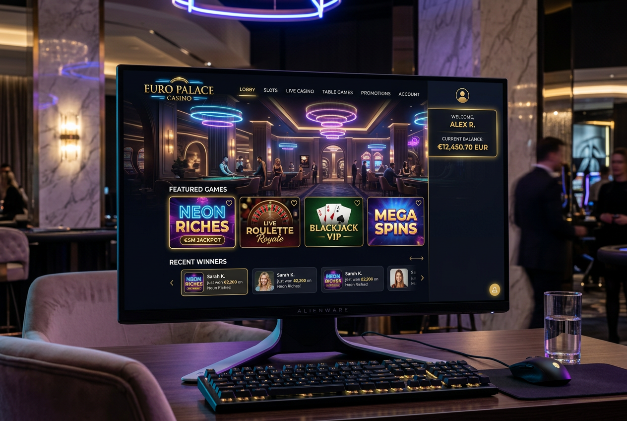 Luxusní digitální rozhraní euro online casina s EUR zůstatkem