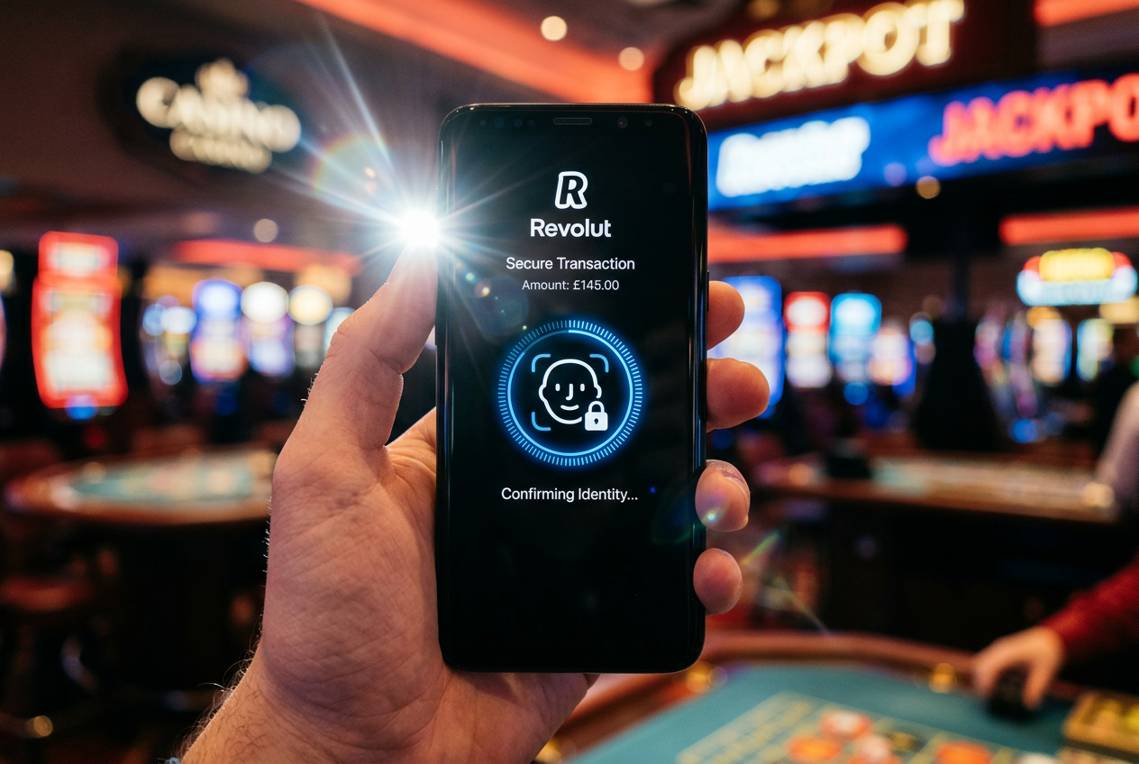 Potvrzení bezpečné platby v aplikaci Revolut pomocí FaceID